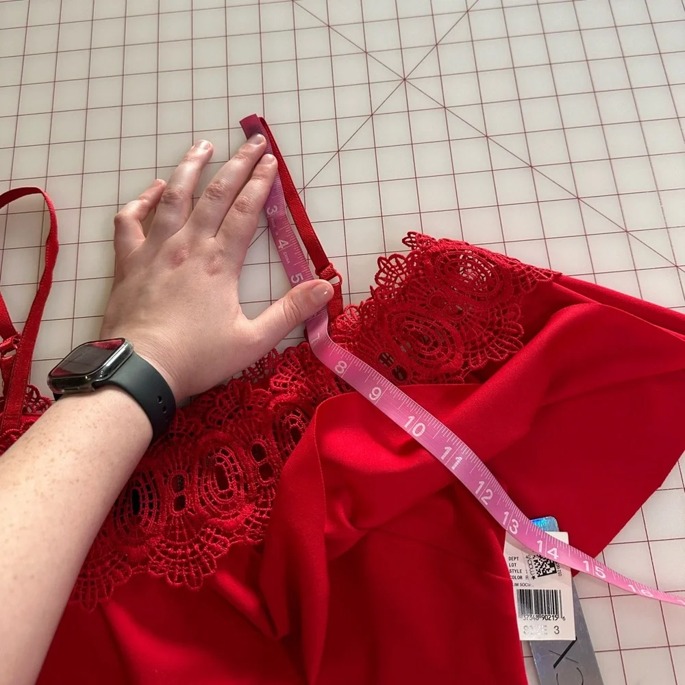 BCX size 3 NWT fiery red bodycon lace dress